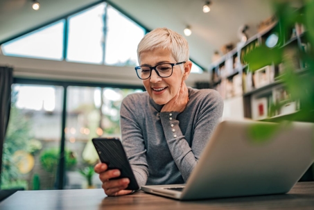Portrait of a cheerful senior woman