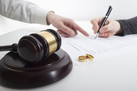 person signing divorce documents